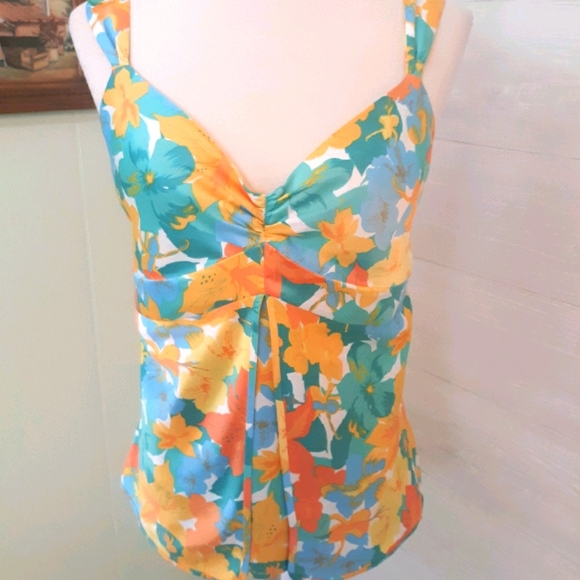 Nicole Miller Tops - Nicole Miller tropical dressy tank top sz 14 *C3